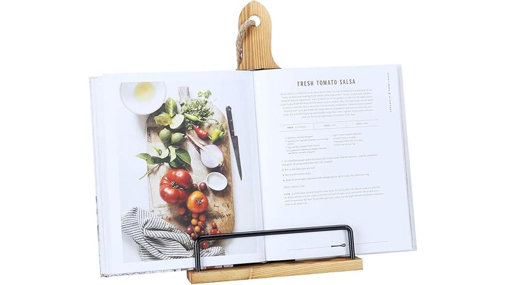 adjustable rustic wooden cookbook stand