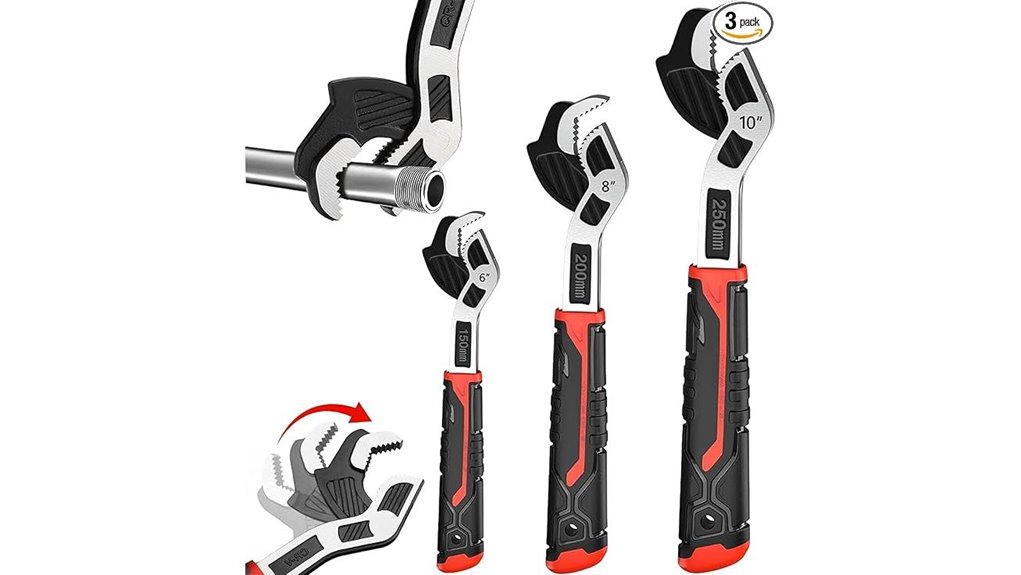 adjustable self locking pipe wrench