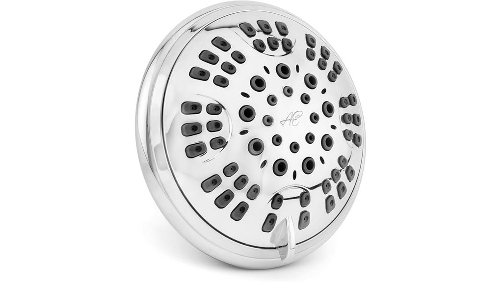 adjustable six function chrome showerhead