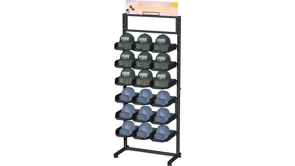adjustable six tier hat rack