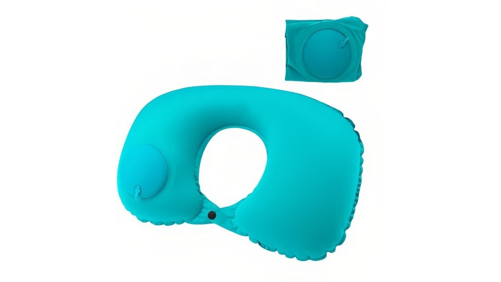 adjustable turquoise travel neck pillow