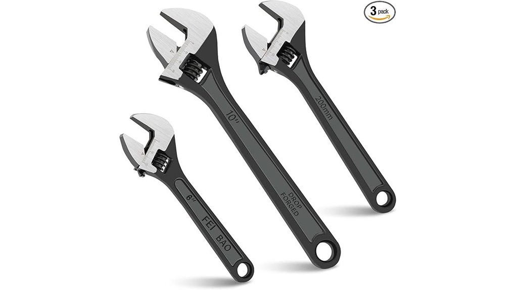 adjustable wide jaw wrench set
