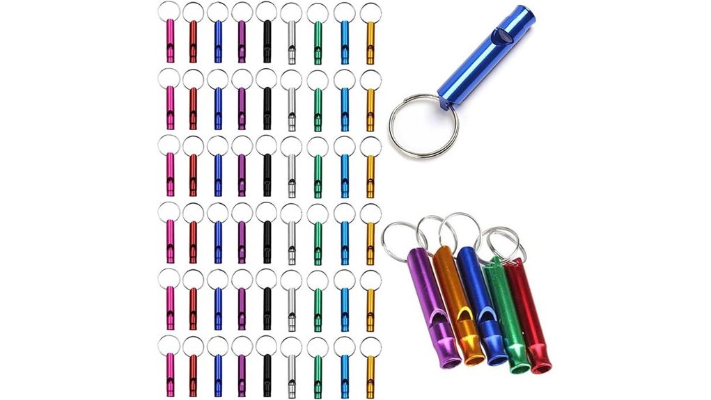 aluminum emergency whistle keychain