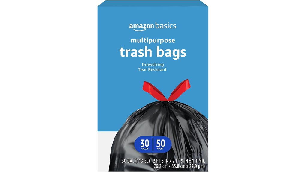 amazon basics 30 gallon drawstring trashbags