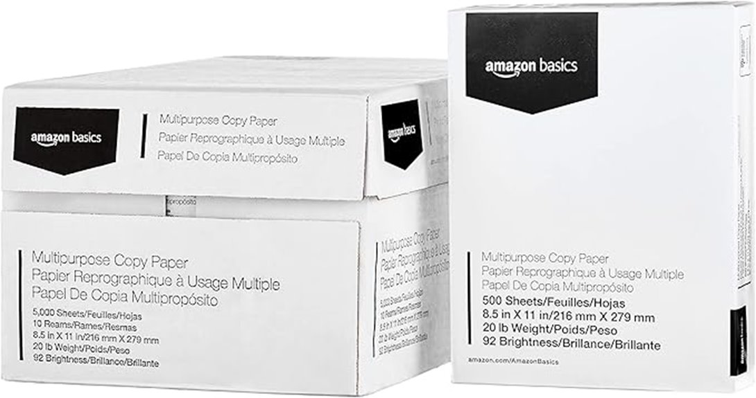 amazon basics 8 5x11 20lb copy paper