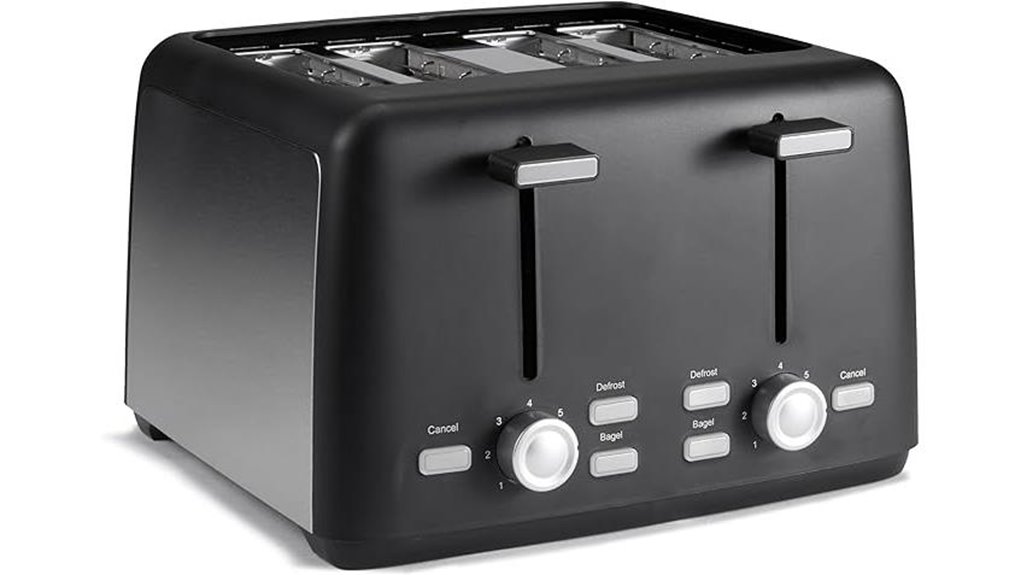 amazon basics extra wide 4 slice toaster