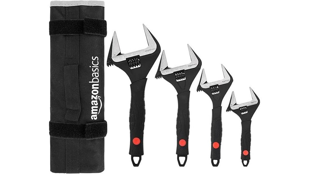 amazon basics four piece adjustable wrenches