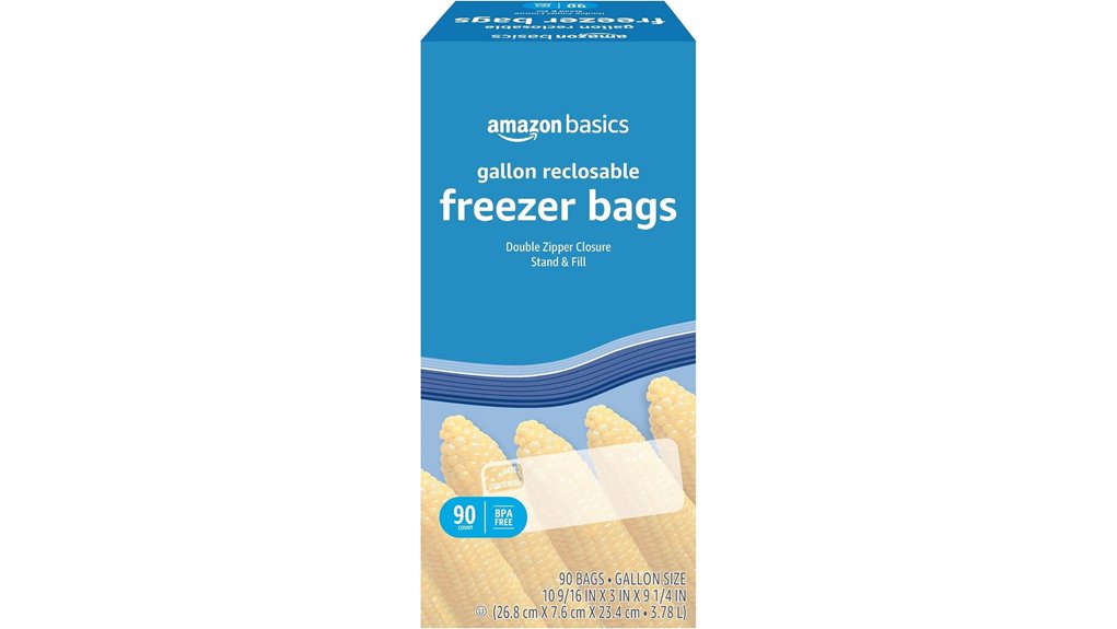 amazon basics reclosable gallon freezer bags