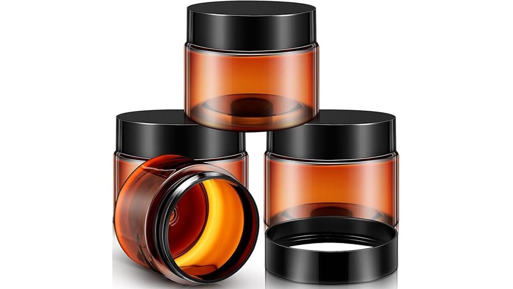 amber 2oz wide mouth cosmetic jars