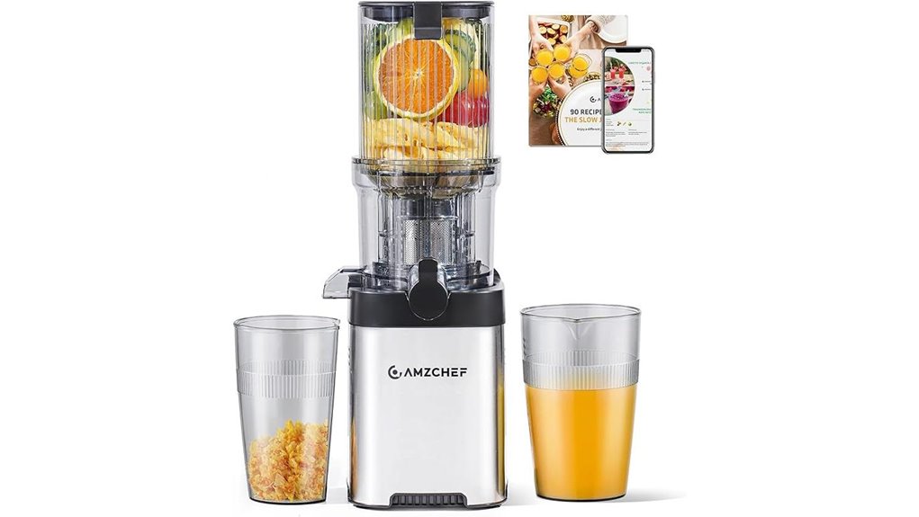 amzchef slow masticating cold press juicer