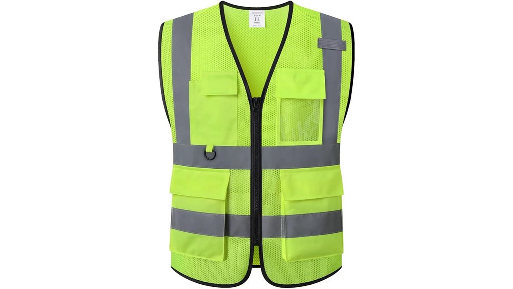 ansi compliant hi vis vest with pockets