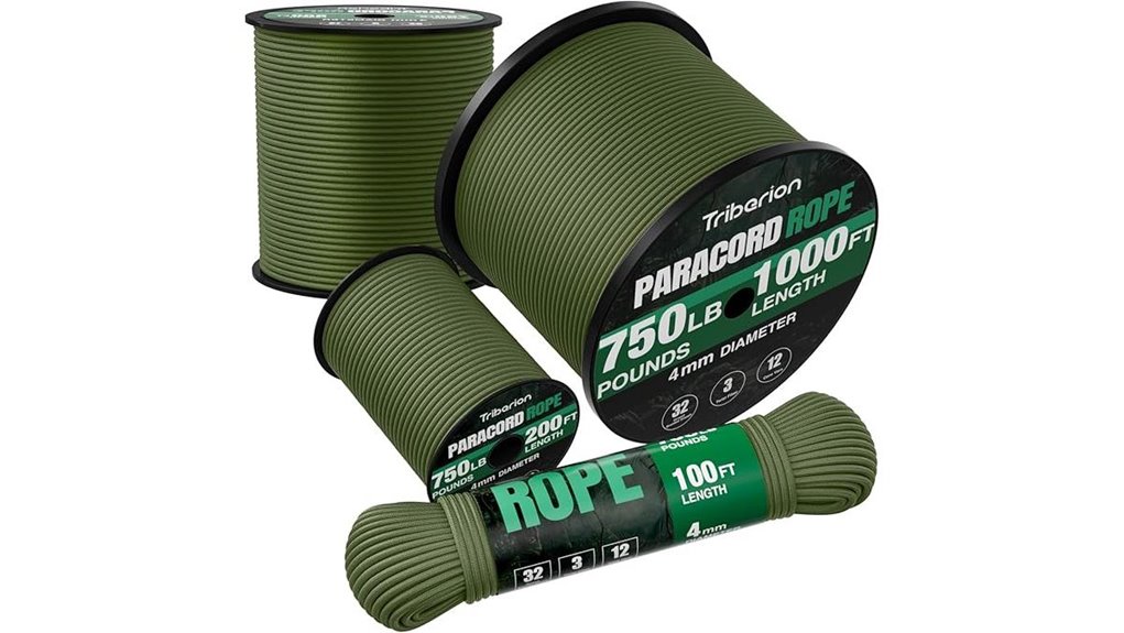 army green 50ft 4mm paracord