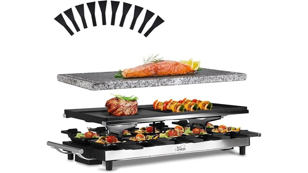 artestia 1500w ceramic raclette