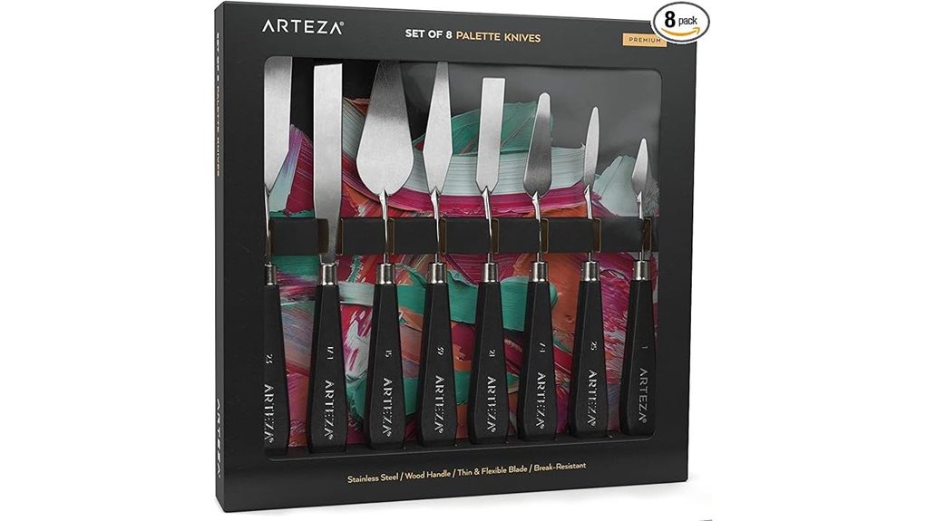 arteza eight piece palette knives