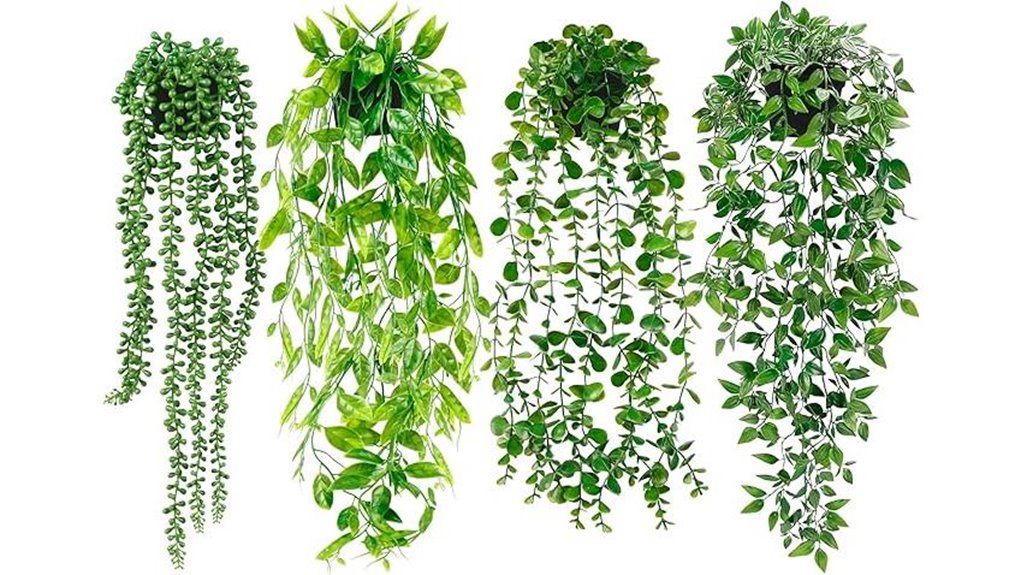 artificial hanging potted plants