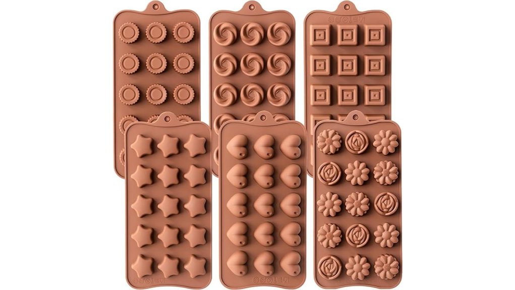 assorted silicone chocolate candy molds