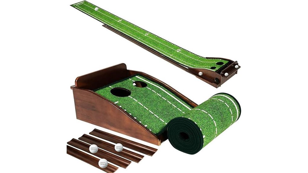 automatic ball return putting mat