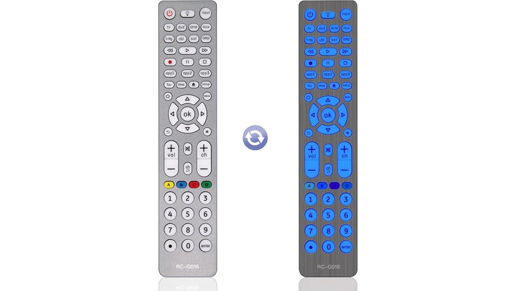 backlit eight device universal tv remote