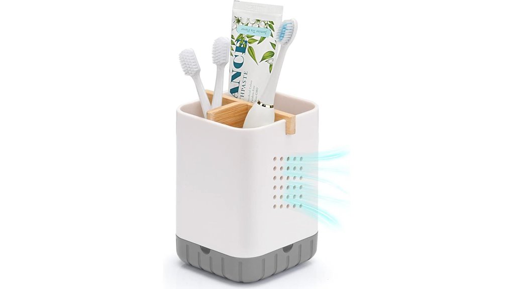 bamboo divider toothbrush holder