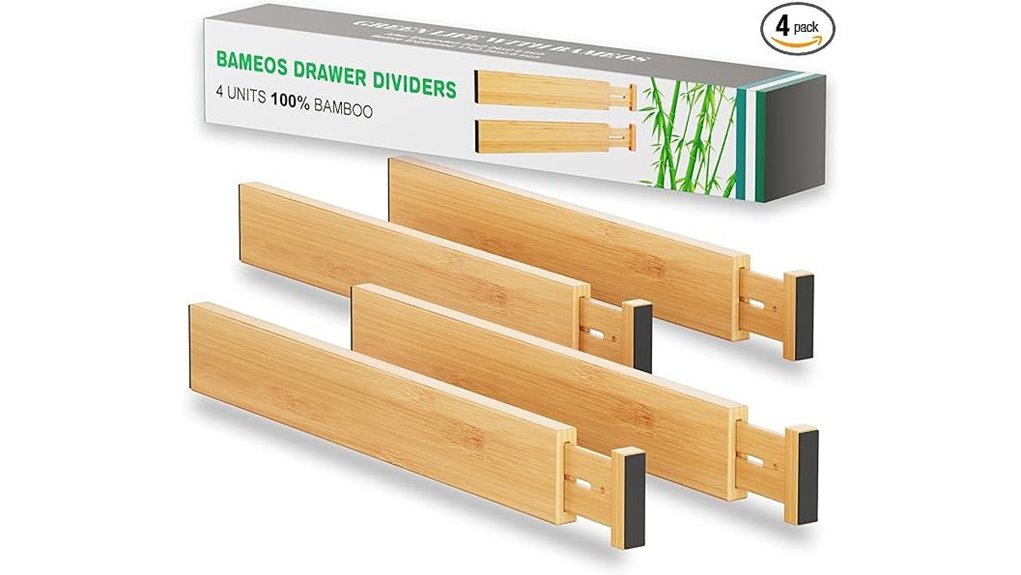bamboo drawer divider organizers pack