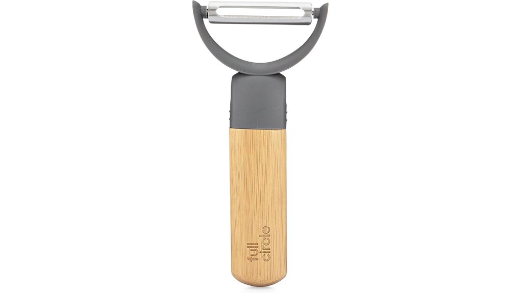 bamboo handled steel vegetable peeler