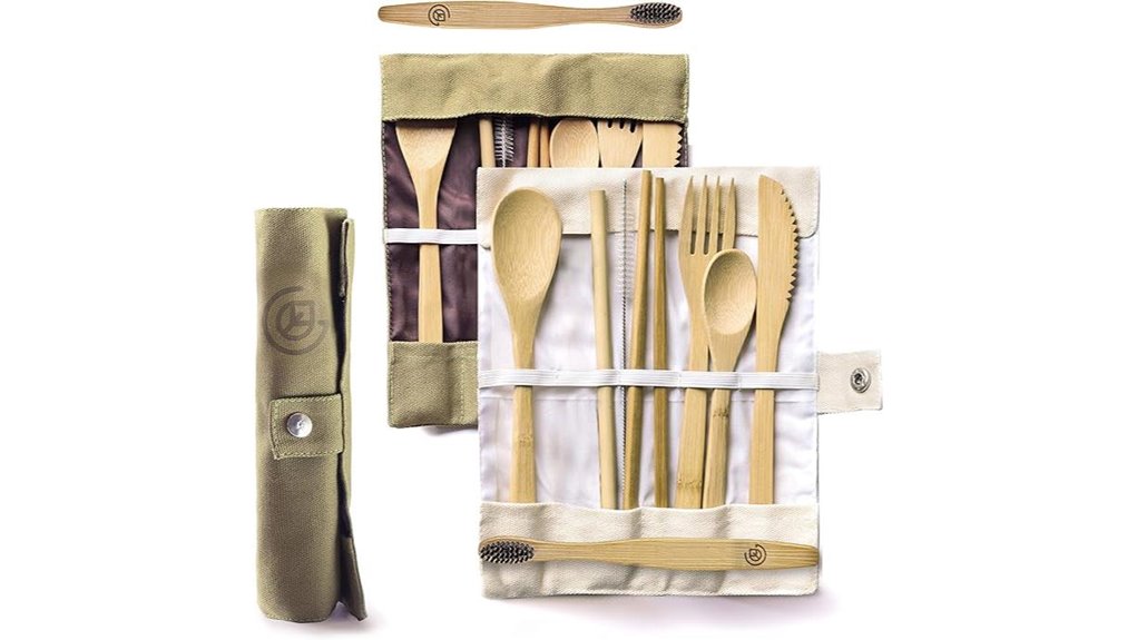 bamboo reusable utensil set