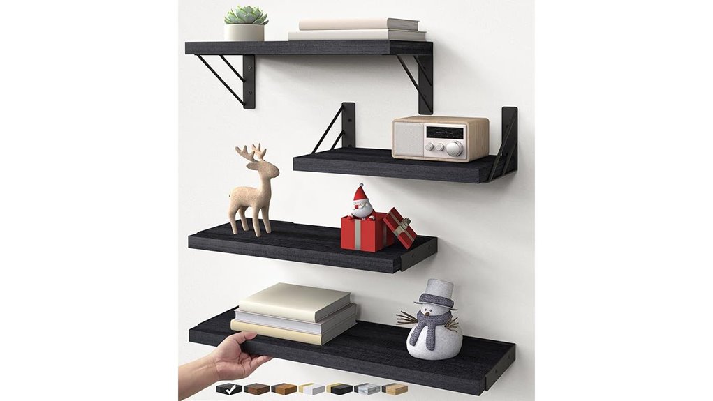bayka four floating wall shelves