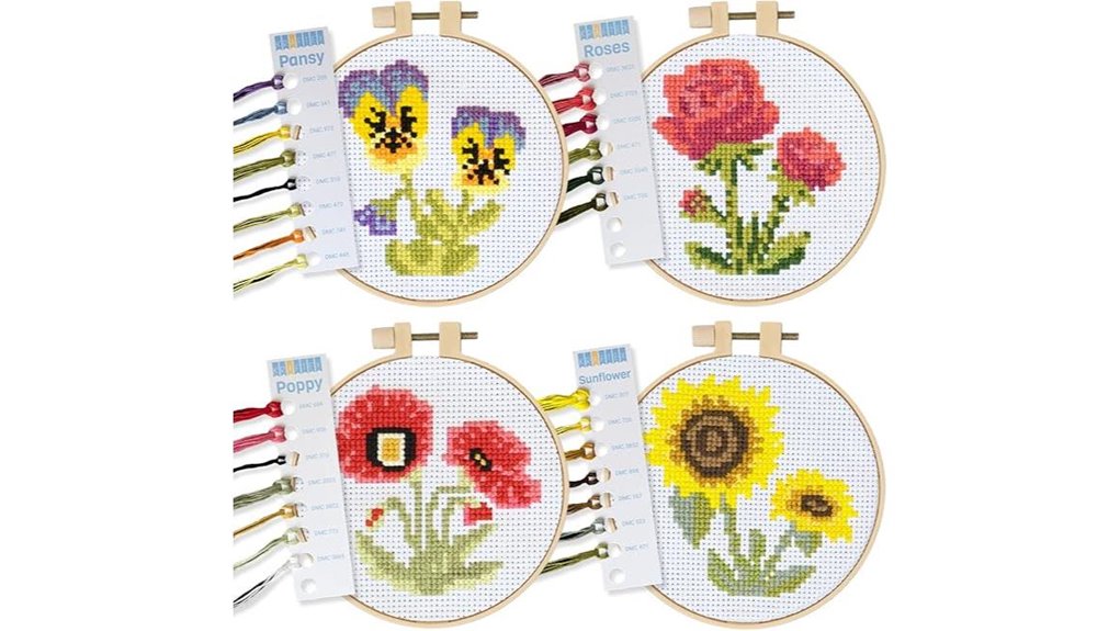 beginner kraftex floral cross stitch