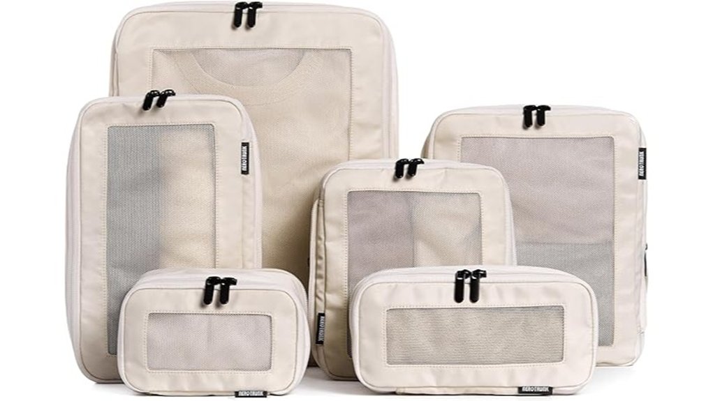 beige aerotrunk six pack packing cubes
