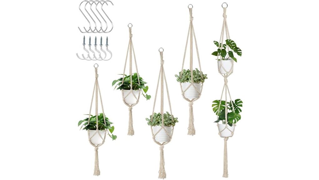 beige macram plant hangerset