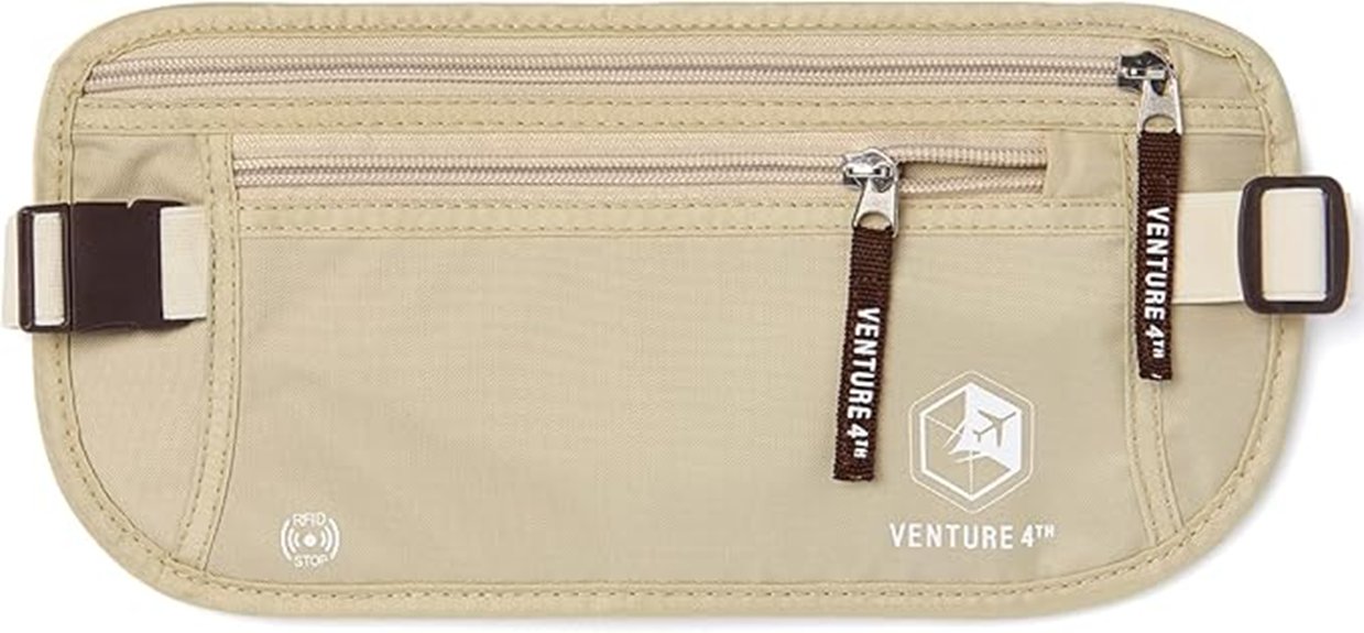 beige rfid travel passport belt