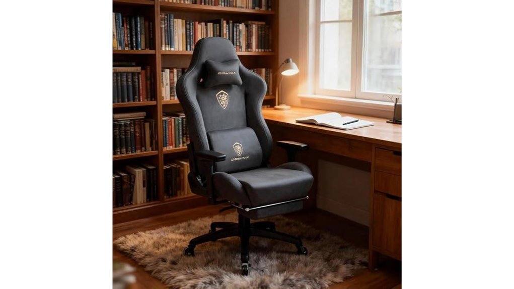 big tall suede gaming chair