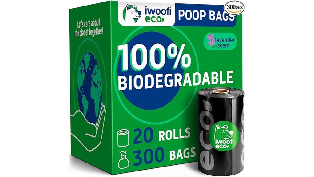 biodegradable lavender scented leakproof dog poop bags