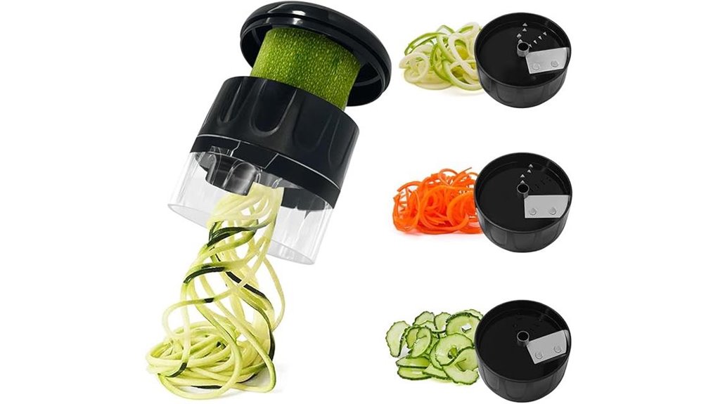 black 3 in 1 vegetable spiralizer