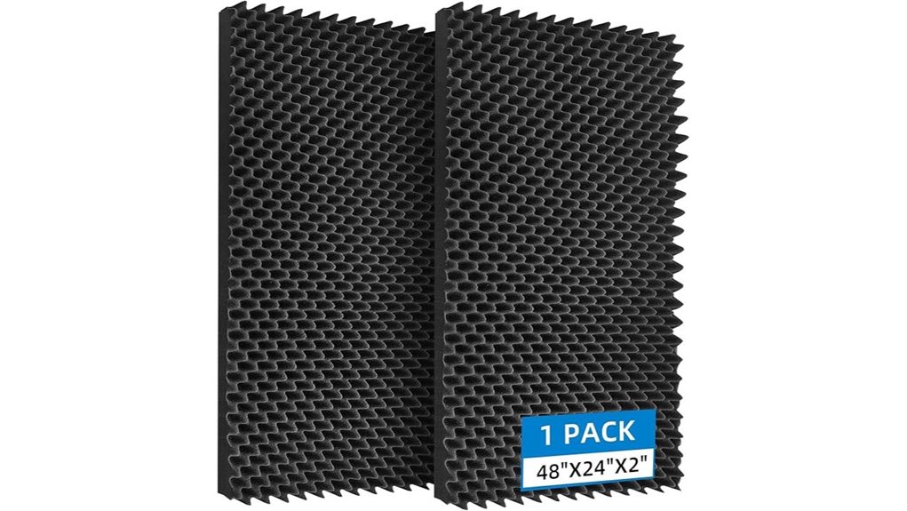 black 48x24x2 soundproof foam