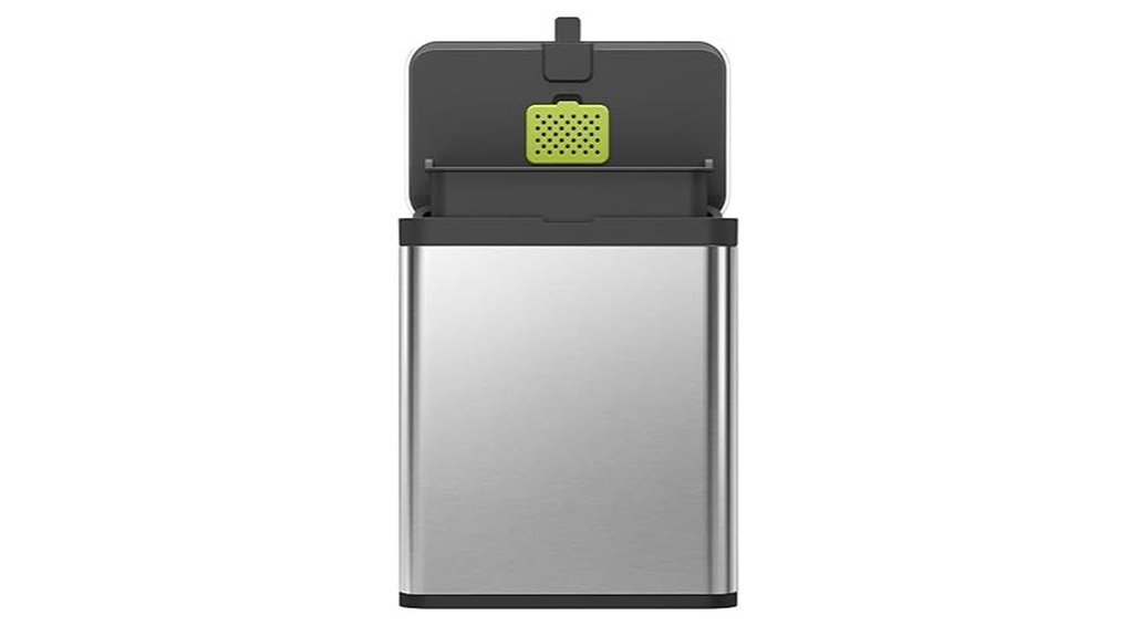 black 7l stainless steel compost bin