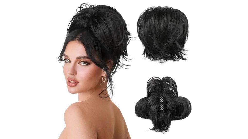 black 9 inch messy bun