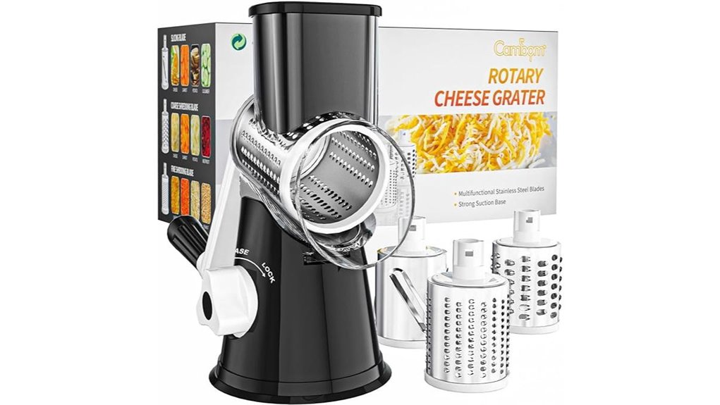 black cambom rotary hand crank grater