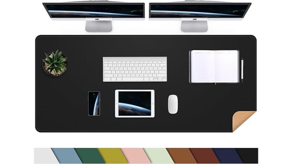 black cork and pu desk mat