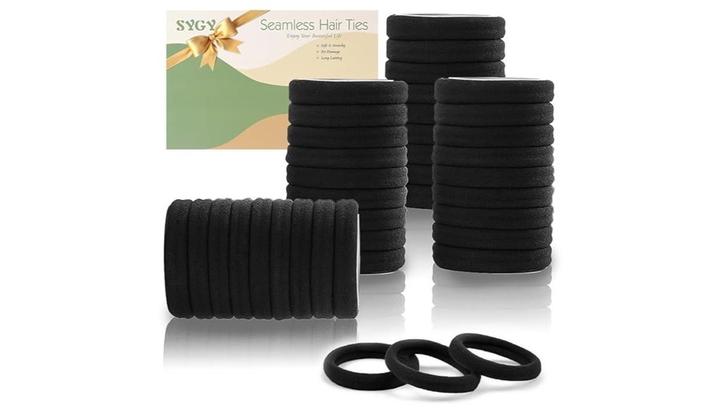 black cotton seamless hair ties