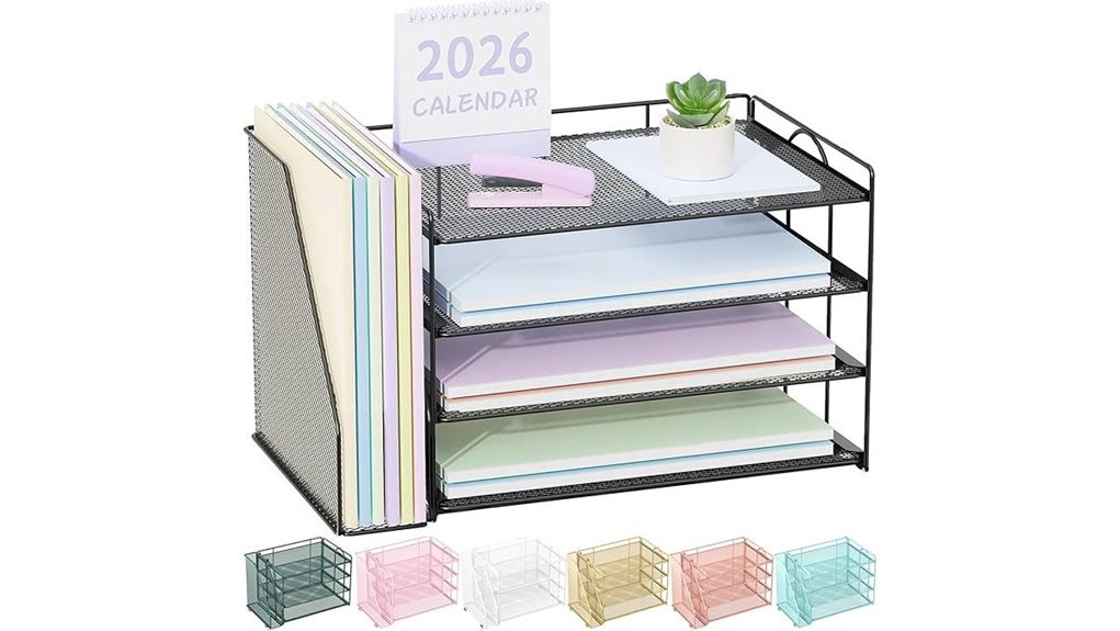 black desk paper organizer