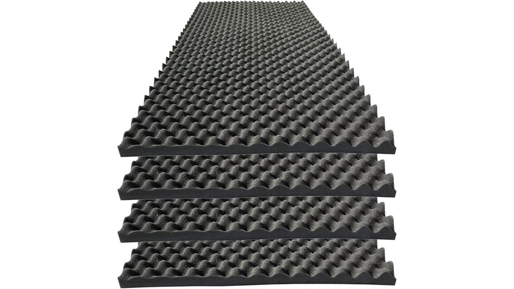 black egg crate acoustic panels