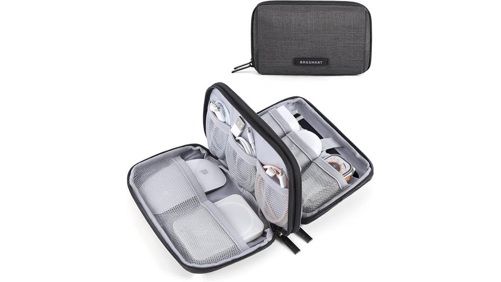 black electronics travel organizer case