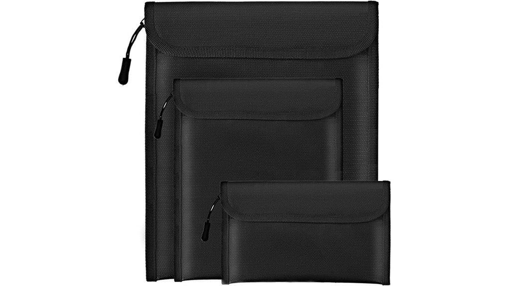 black fireproof waterproof document bag