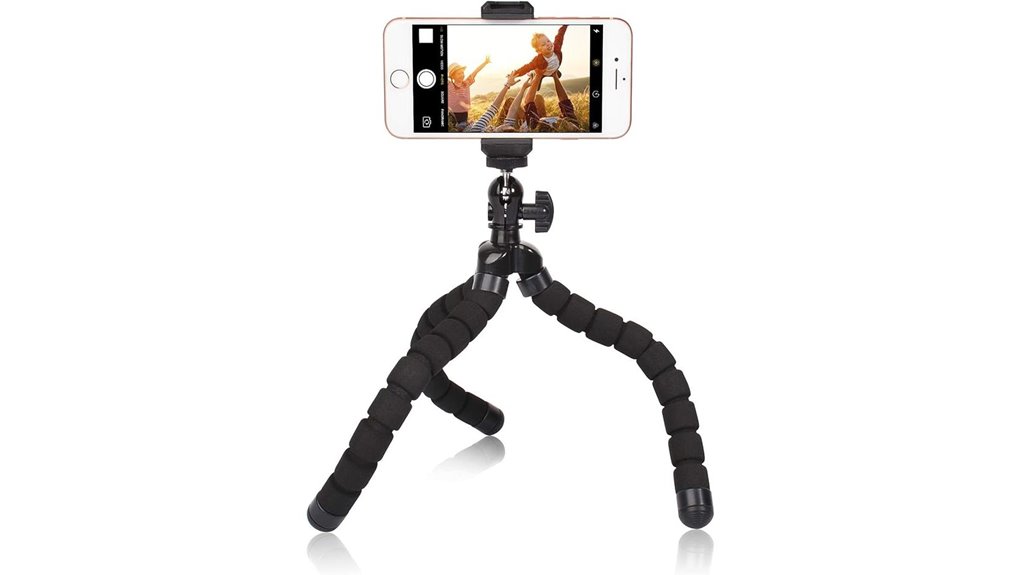 black flexible mini phone tripod