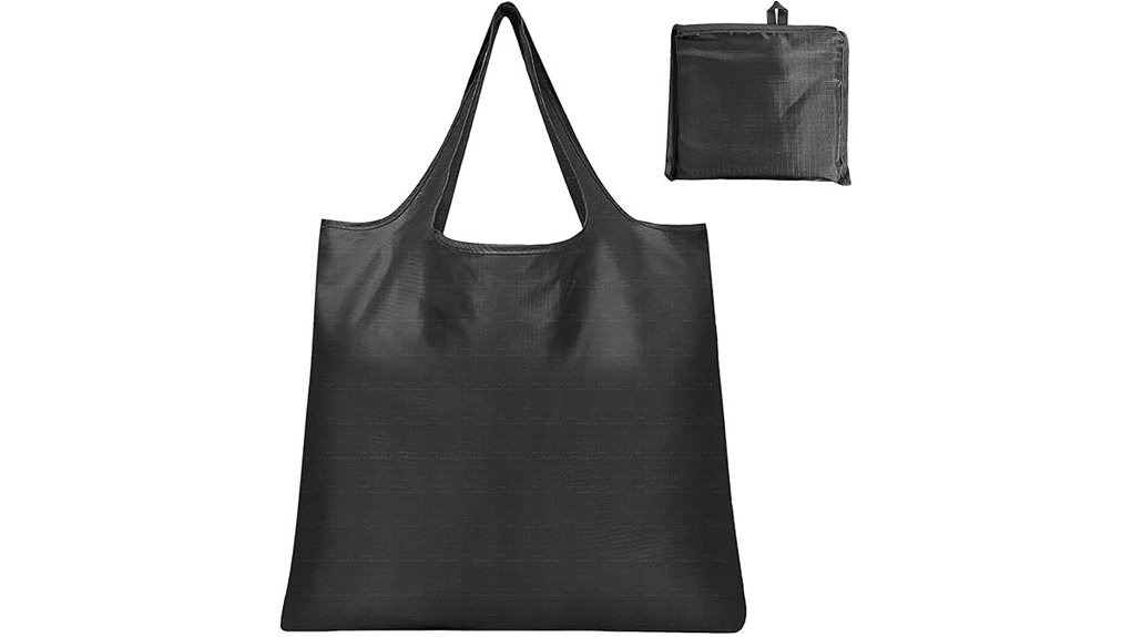 black foldable waterproof nylon tote