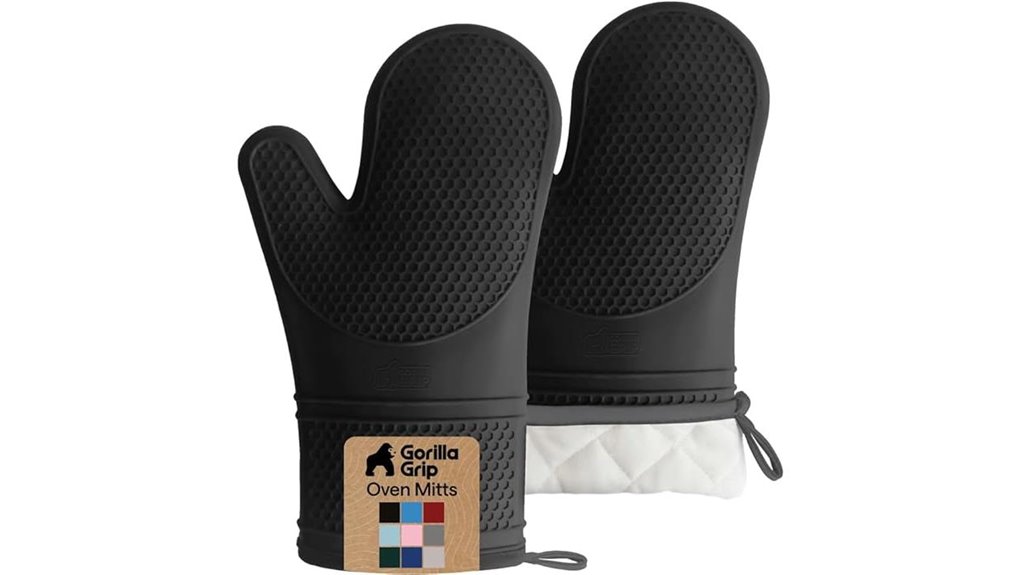 black gorilla grip silicone ovenmitts