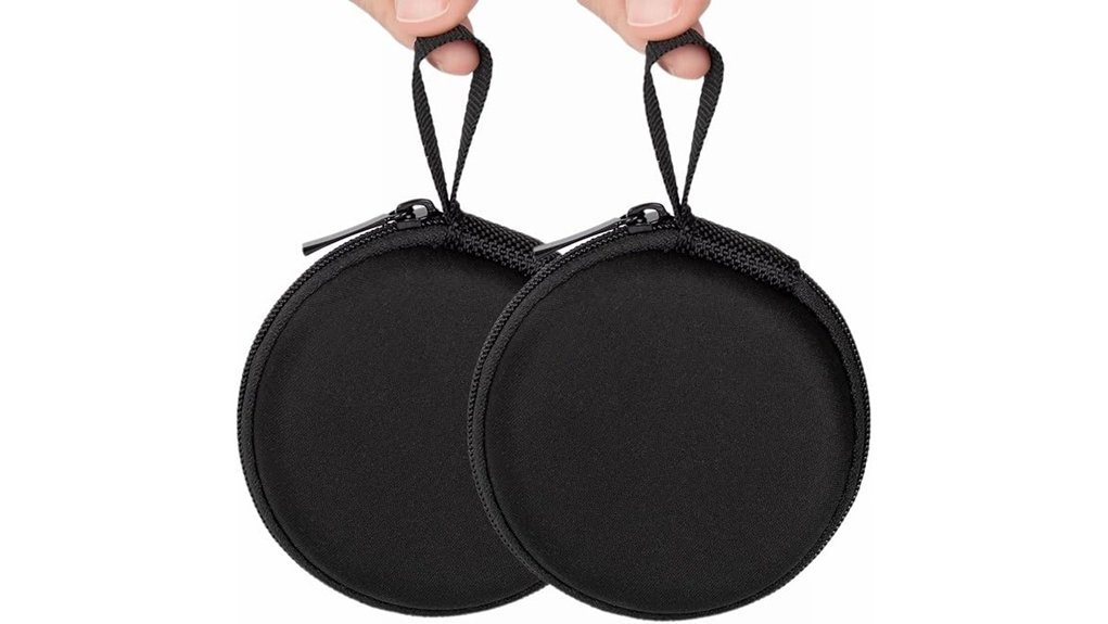 black hard shell earbuds case