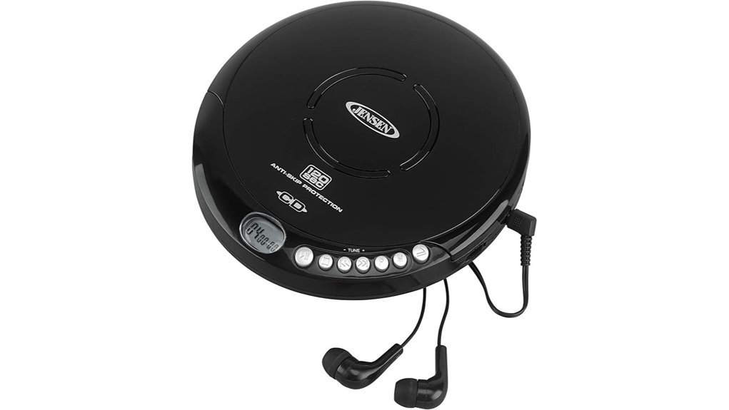 black jensen portable anti skip cd player