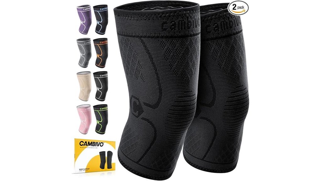 black medium knee compression sleeves